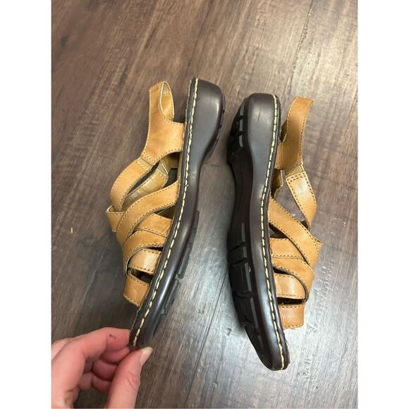 NATURALIZER CRAFT Brown Leather Slingback Sandals Shoes, Sz 6 - Picture 3 of 6